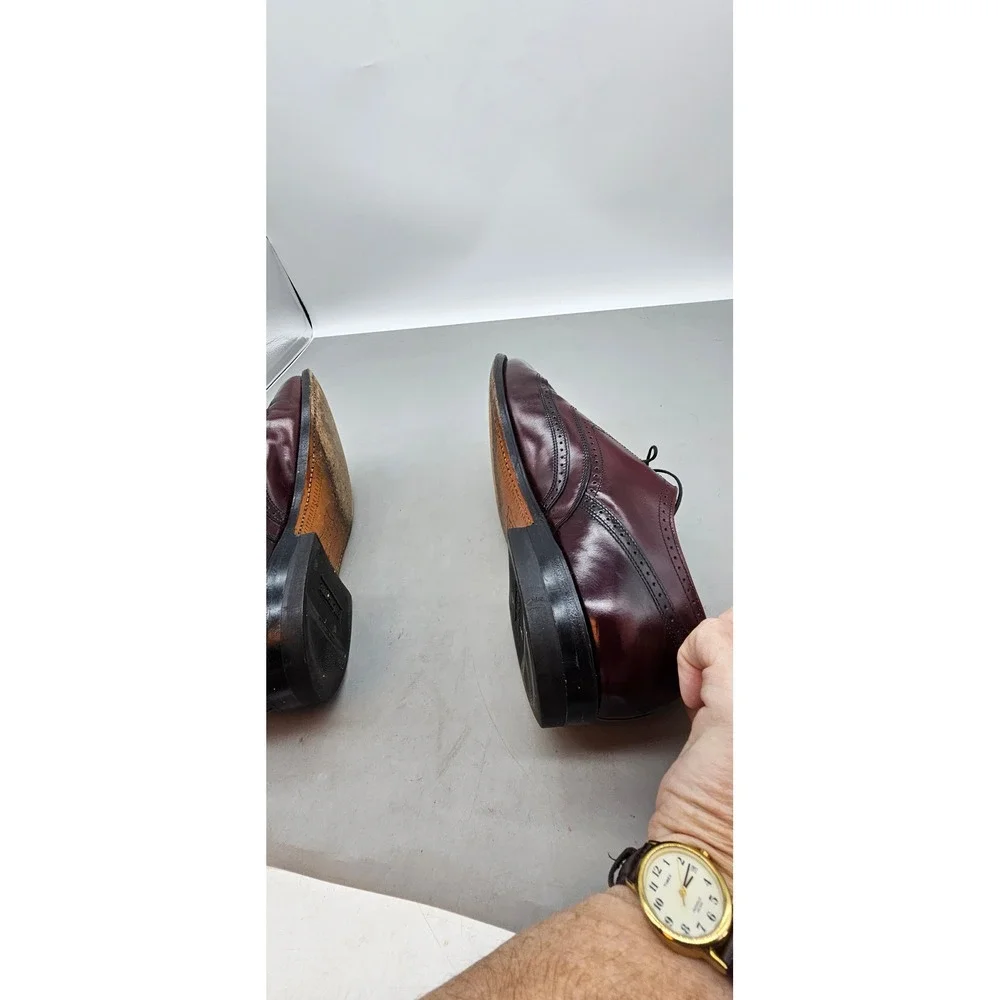 Hanover MasterFlex Mens Burgundy Leather Wingtip Oxford Brogue Dress Shoes USA
